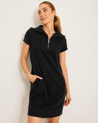 Women Dresses | Tommy Bahama Tobago Bay Half-Zip Collared Dress Black