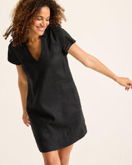 Women Dresses | Tommy Bahama Two Palms Short-Sleeve Linen Collared Dress Black