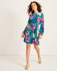 Women Dresses | Tommy Bahama Villa Garden Long-Sleeve Short Dress Academy
