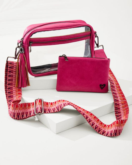 Women Handbags &amp; Clutches | Tommy Bahama Clear Crossbody Stadium Handbag Pink