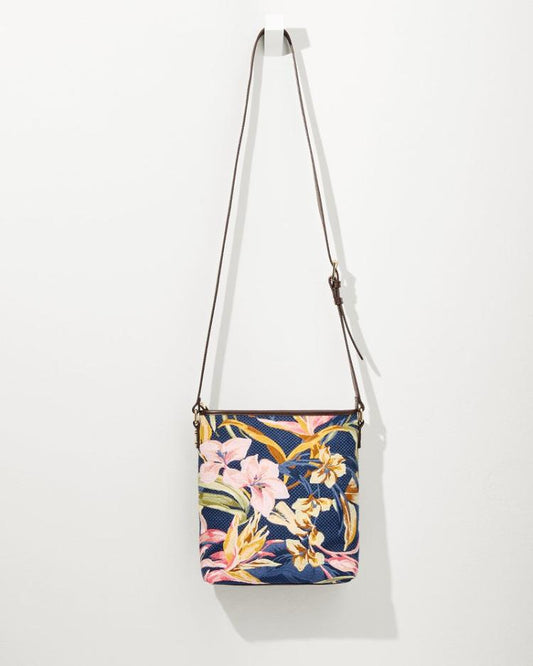 Women Handbags &amp; Clutches | Tommy Bahama Embroidered Crossbody Multi Floral Navy