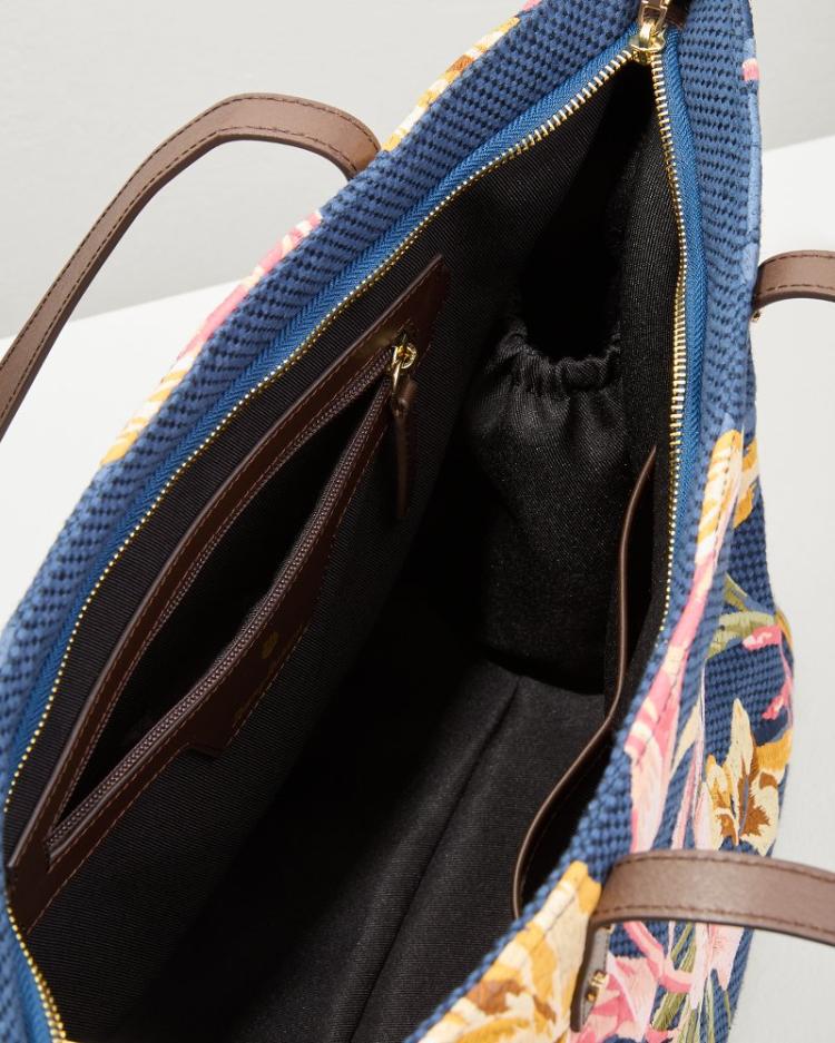 Women Handbags &amp; Clutches | Tommy Bahama Embroidered Tote Multi Floral Navy