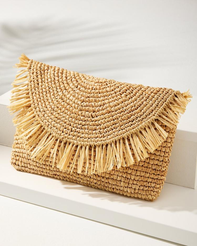 Women Handbags &amp; Clutches | Tommy Bahama Sunburst Raffia Clutch Natural