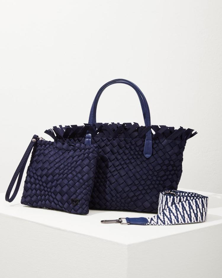 Women Handbags &amp; Clutches | Tommy Bahama Taunton Fringe Top Small Tote &amp; Wristlet Navy