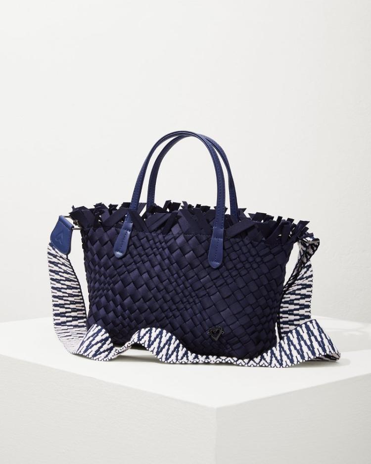 Women Handbags &amp; Clutches | Tommy Bahama Taunton Fringe Top Small Tote &amp; Wristlet Navy