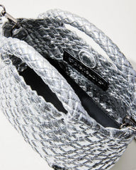 Women Handbags &amp; Clutches | Tommy Bahama Tiny Mini Woven Crossbody Tote Silver
