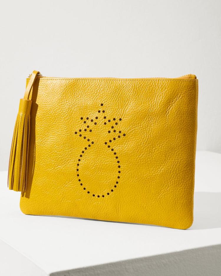 Women Handbags &amp; Clutches | Tommy Bahama Tommy Bahama Perforated Leather Pouch Yellow