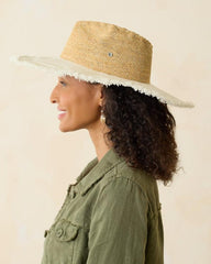 Women Hats &amp; Caps | Tommy Bahama Melissa Lux Fringe Raffia Hat Natural/white/silver