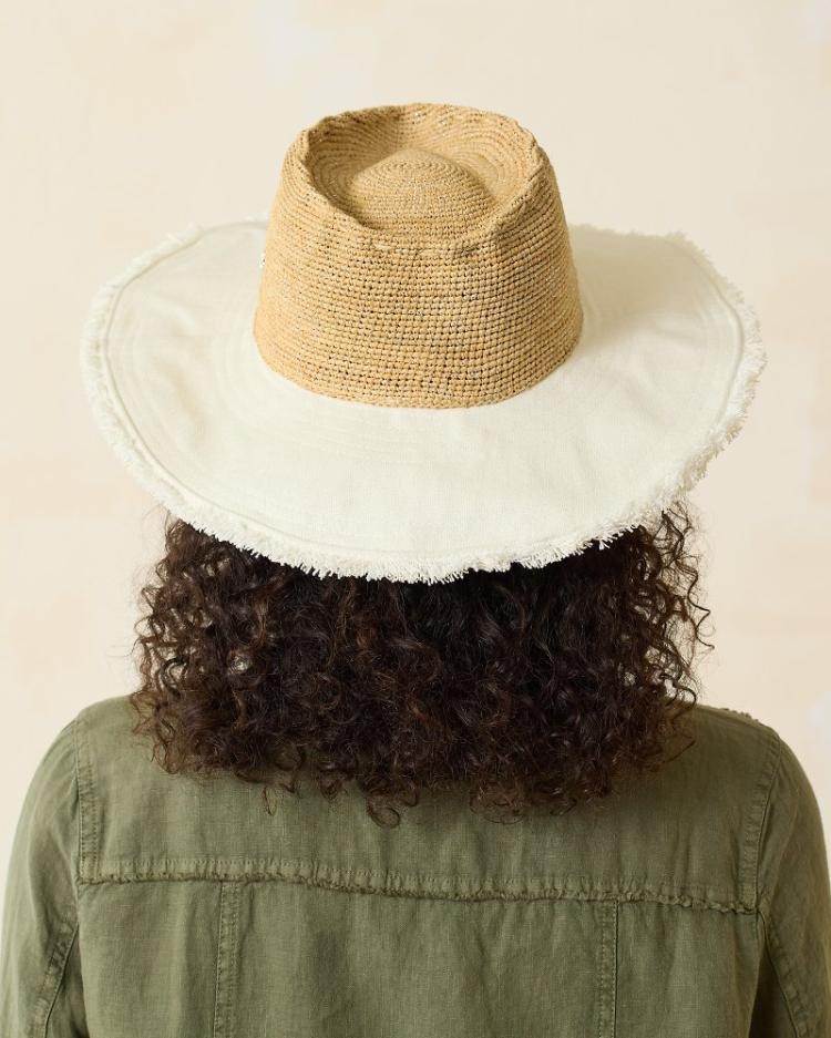 Women Hats &amp; Caps | Tommy Bahama Melissa Lux Fringe Raffia Hat Natural/white/silver