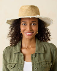 Women Hats &amp; Caps | Tommy Bahama Melissa Lux Fringe Raffia Hat Natural/white/silver