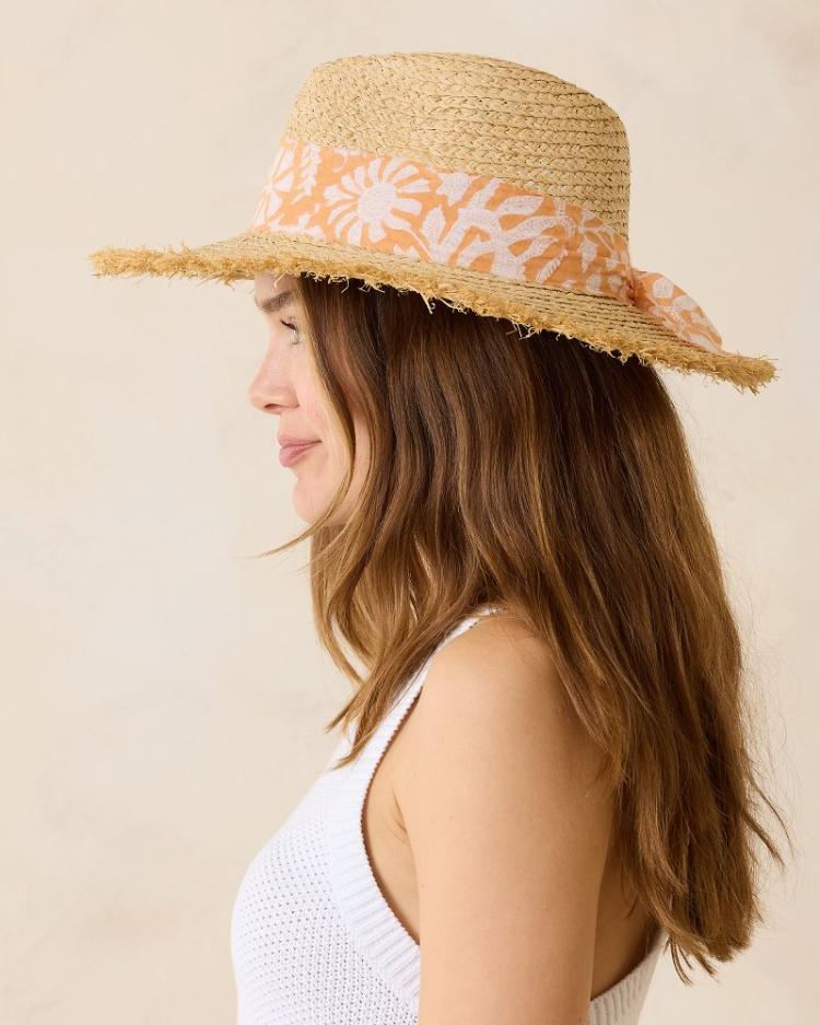 Women Hats &amp; Caps | Tommy Bahama Seaside Continental Raffia Hat Natural/coral