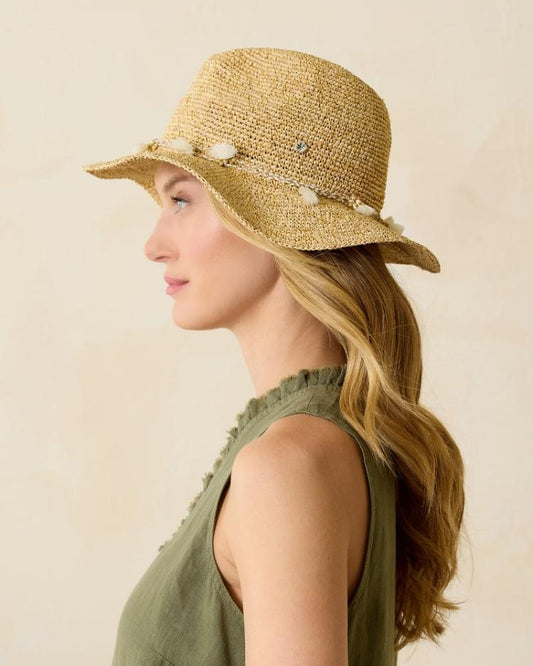 Women Hats &amp; Caps | Tommy Bahama Taylor Straw Raffia Lux Hat Natural/gold/white