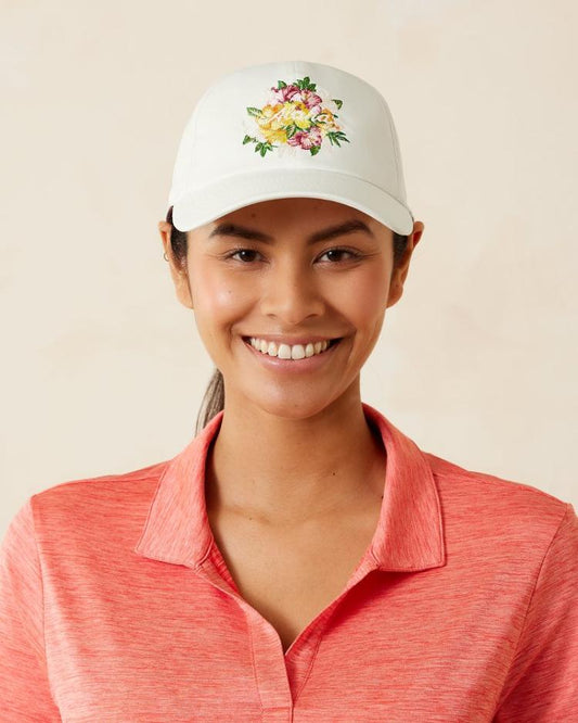 Women Hats &amp; Caps | Tommy Bahama The Tropic Cays Floral Cap White
