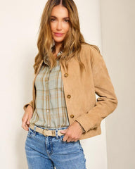 Women Jackets | Tommy Bahama Cropped Suede Jacket Cafe Au Lait