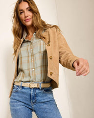 Women Jackets | Tommy Bahama Cropped Suede Jacket Cafe Au Lait