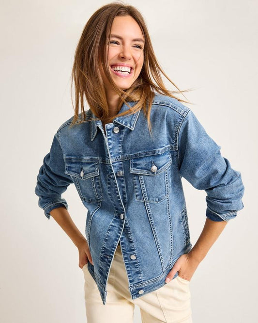 Women Jackets | Tommy Bahama Relaxed Jean Jacket Med Azul Wash
