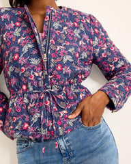 Women Jackets | Tommy Bahama Sweeping Floral Quilted Jacket Island Navy