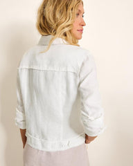 Women Jackets | Tommy Bahama Two Palms Linen Raw-Edge Jacket White