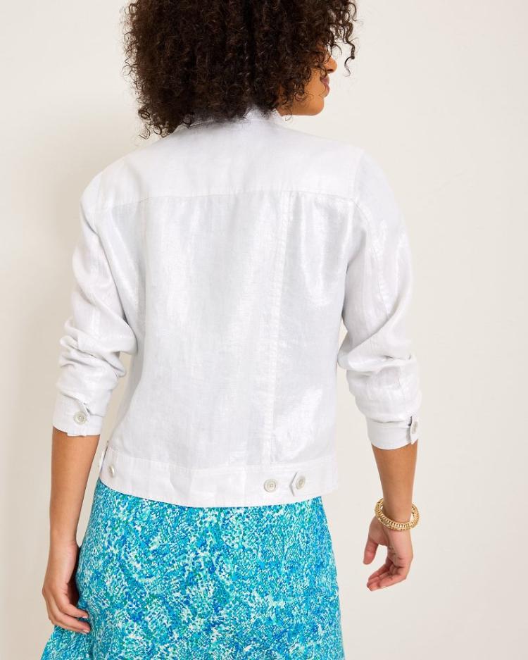 Women Jackets | Tommy Bahama Two Palms Shimmer Linen Jacket White
