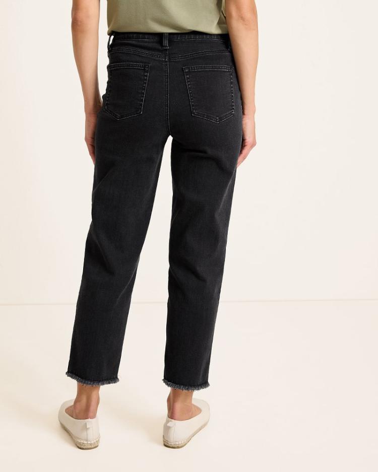 Women Jeans | Tommy Bahama High-Rise Cropped Straight-Leg Jeans Coastal Black Wash