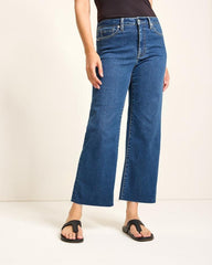 Women Jeans | Tommy Bahama High-Rise Cropped Wide-Leg Jeans Sunset Blue Wash