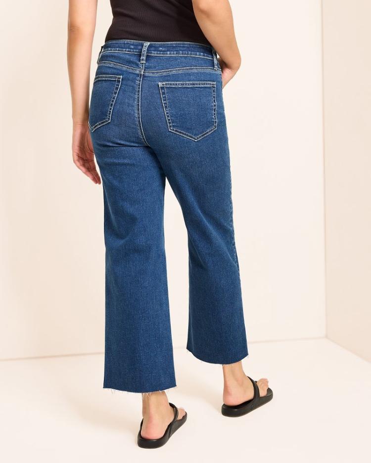 Women Jeans | Tommy Bahama High-Rise Cropped Wide-Leg Jeans Sunset Blue Wash