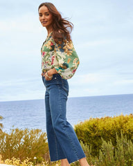 Women Jeans | Tommy Bahama High-Rise Cropped Wide-Leg Jeans Sunset Blue Wash