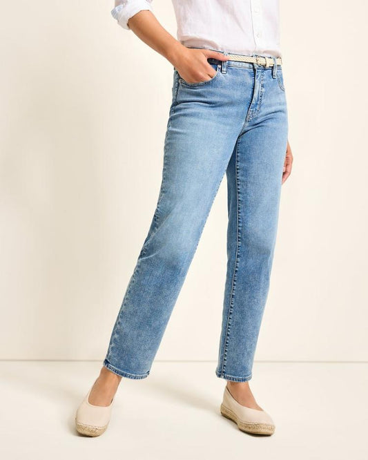 Women Jeans | Tommy Bahama High-Rise Straight-Leg Jeans Med Azul Wash