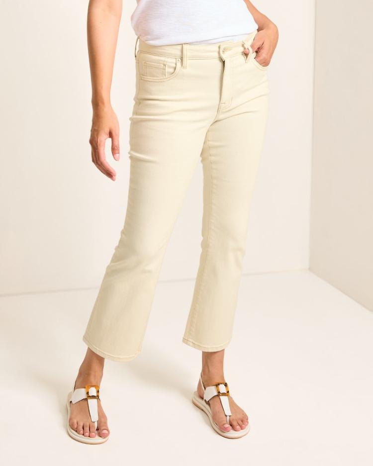 Women Jeans | Tommy Bahama Natural Mid-Rise Cropped Mini Bootcut Jeans Natural