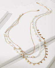 Women Jewelry | Tommy Bahama Indigo Bay Heishi &amp; Pearl Layered Long Necklace White/gold