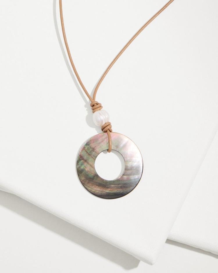 Women Jewelry | Tommy Bahama Indigo Shore Grey Shell Pendant Necklace Gold