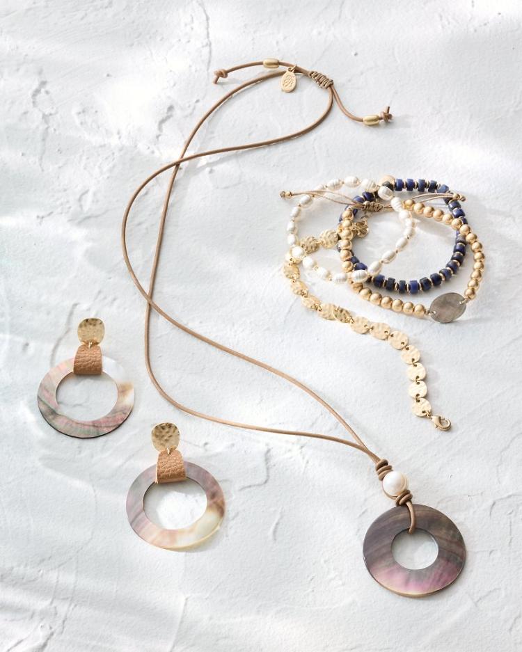 Women Jewelry | Tommy Bahama Indigo Shore Mixed Materials Bracelet Set Gold