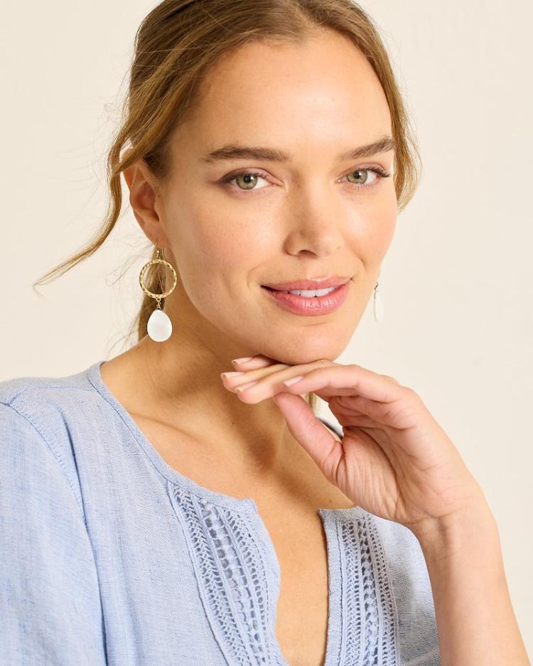 Women Jewelry | Tommy Bahama Indigo Shore Mother Of Pearl Teardrop Earrings Gold