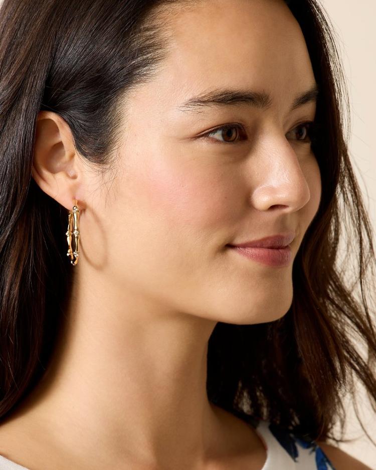 Women Jewelry | Tommy Bahama Island Essence Bamboo Hoop Earrings Gold