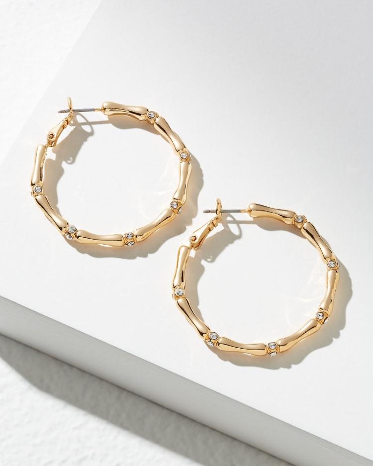 Women Jewelry | Tommy Bahama Island Essence Bamboo Hoop Earrings Gold
