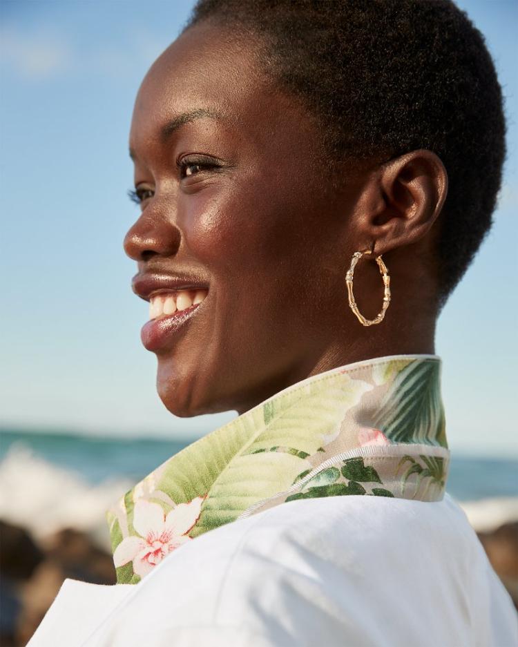 Women Jewelry | Tommy Bahama Island Essence Bamboo Hoop Earrings Gold