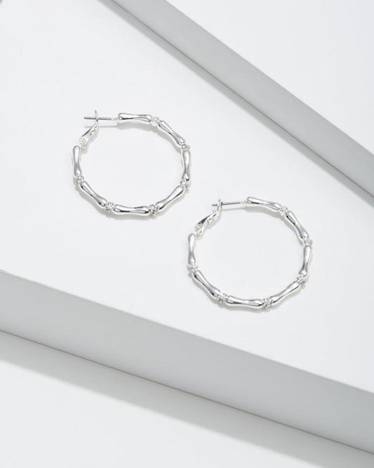 Women Jewelry | Tommy Bahama Island Essence Bamboo Hoop Earrings Silver