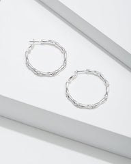 Women Jewelry | Tommy Bahama Island Essence Bamboo Hoop Earrings Silver