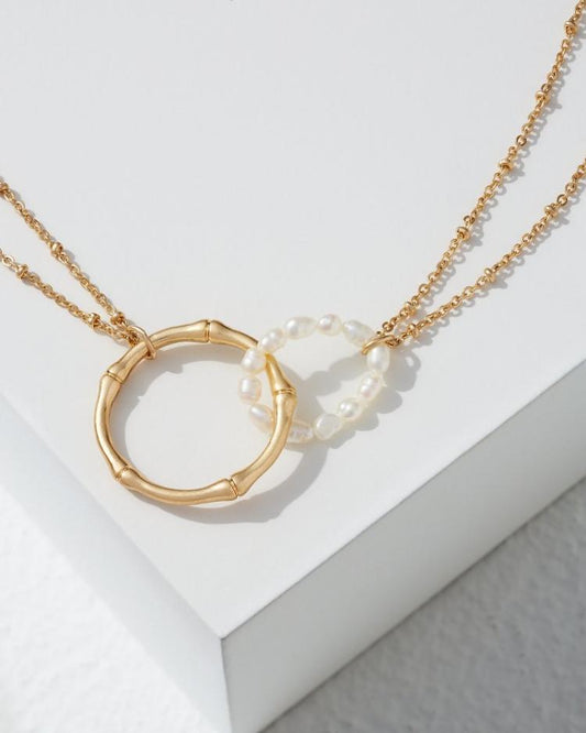 Women Jewelry | Tommy Bahama Island Essence Double Loop Bamboo Necklace Pearl