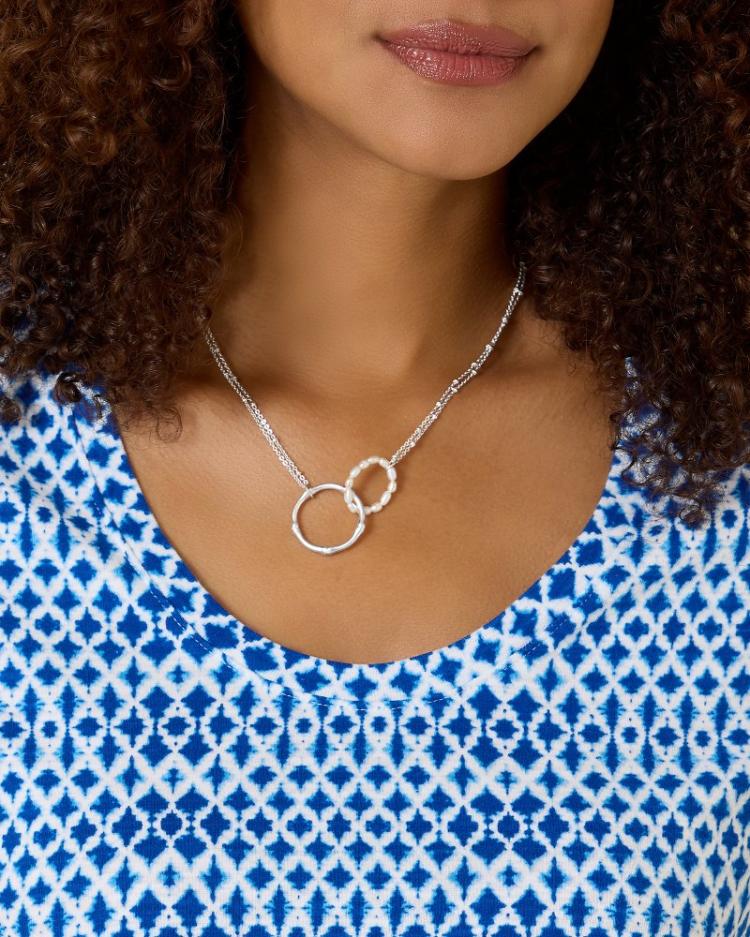 Women Jewelry | Tommy Bahama Island Essence Double Loop Bamboo Necklace Silver