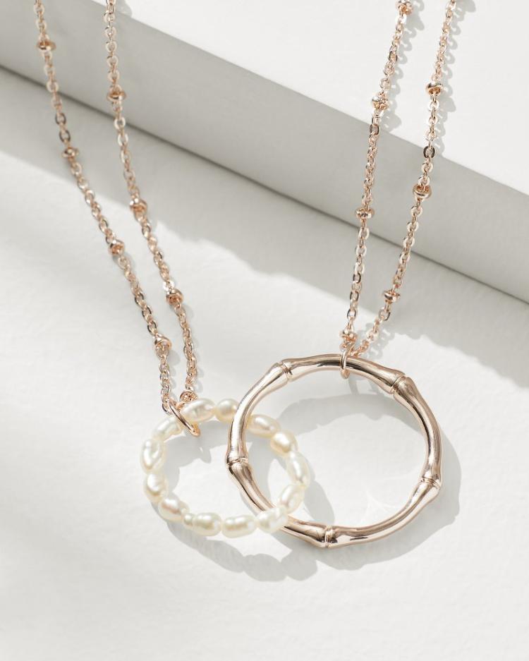 Women Jewelry | Tommy Bahama Island Essence Rose Gold Double-Loop Necklace Rose Gold