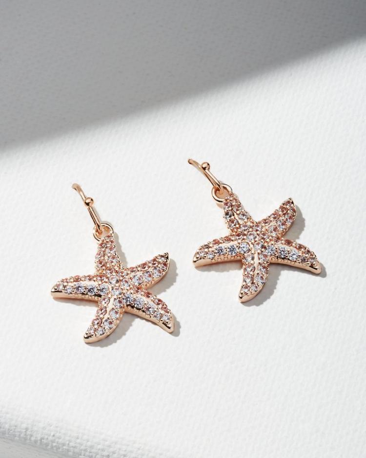 Women Jewelry | Tommy Bahama Island Essence Rose Gold Starfish Drop Earrings Rose Gold