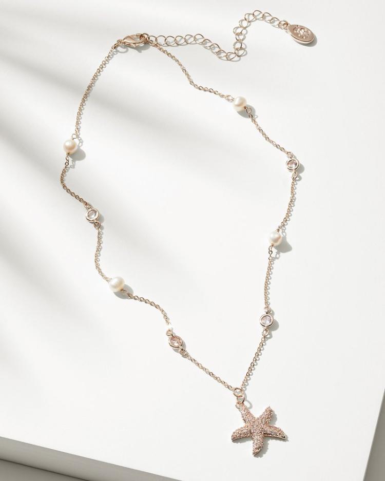 Women Jewelry | Tommy Bahama Island Essence Rose Gold Starfish Pearl Necklace Rose Gold