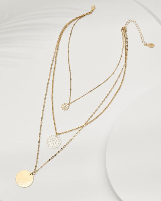 Women Jewelry | Tommy Bahama Madeira Mother Of Pearl Flower Multi-Row Necklace Gold