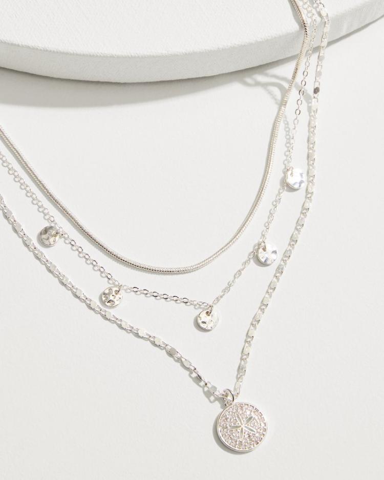 Women Jewelry | Tommy Bahama Marco Island Layered Starfish Charm Necklace Silver