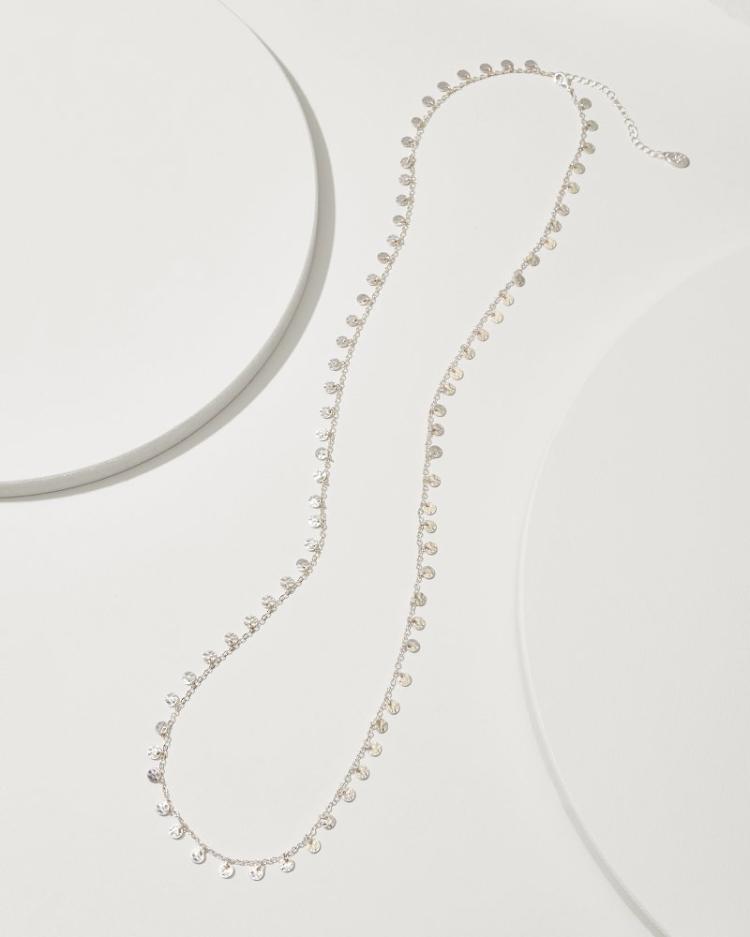 Women Jewelry | Tommy Bahama Marco Island Textured Disc Station Necklace Silver