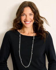 Women Jewelry | Tommy Bahama Marco Island Textured Disc Station Necklace Silver