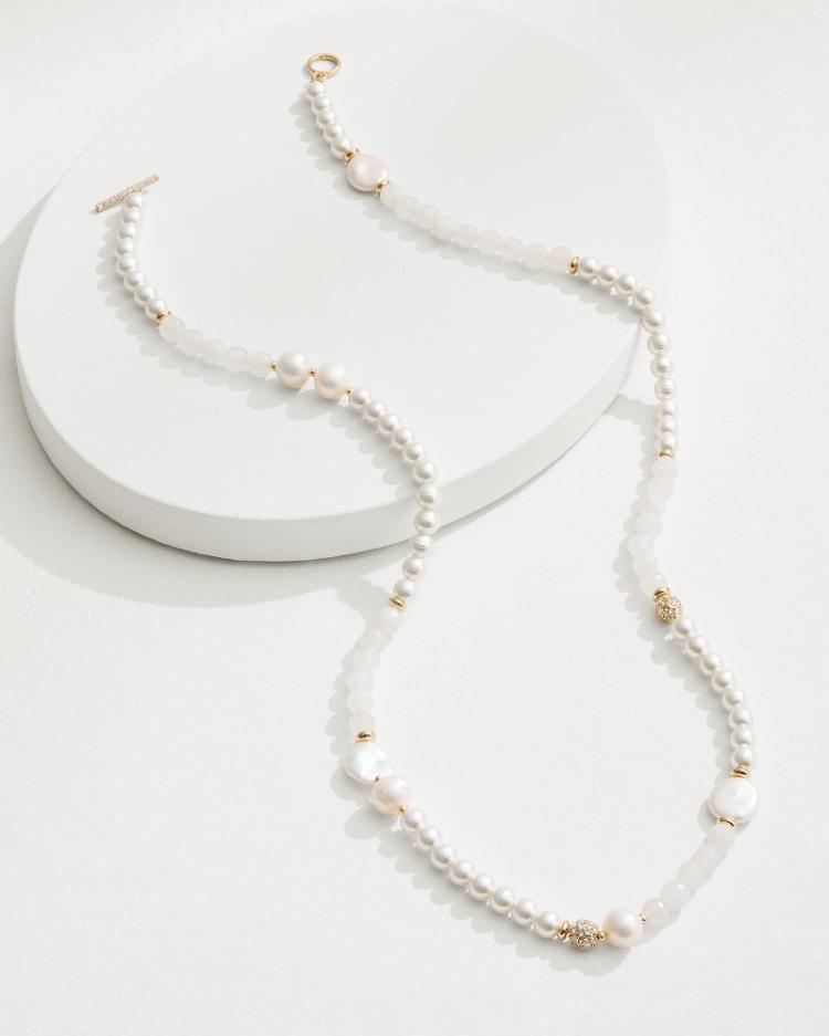 Women Jewelry | Tommy Bahama Moments In Paradise Quartz And Pearl Necklace Gold