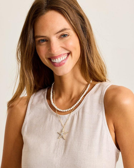 Women Jewelry | Tommy Bahama Moments In Paradise Star Layered Pearl Necklace Gold