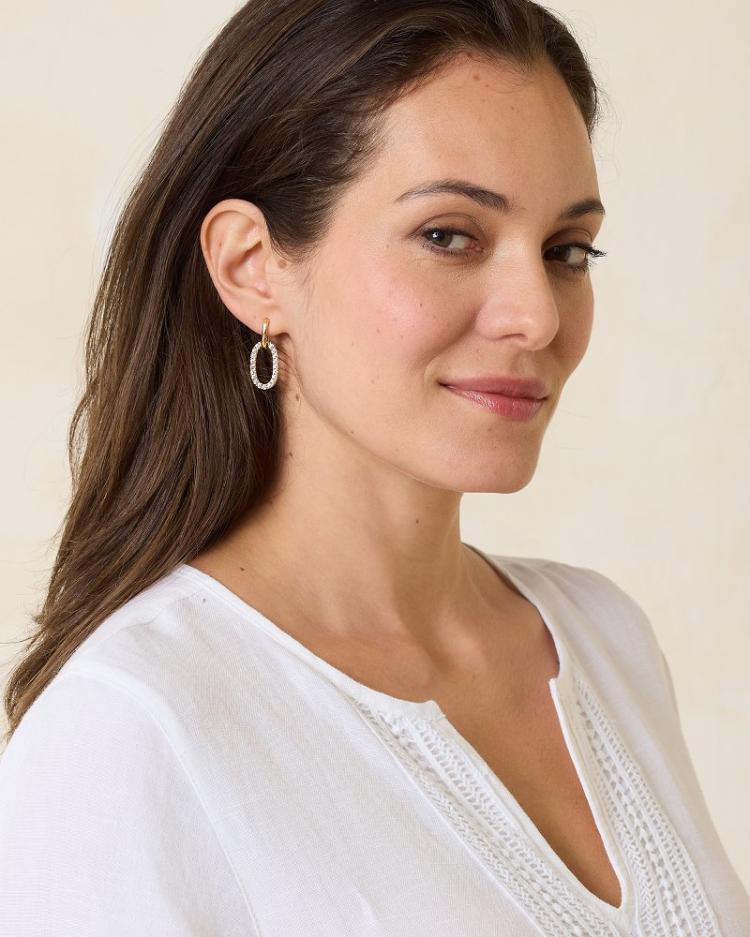Women Jewelry | Tommy Bahama Sanibel Island Crystal Link Drop Earrings Gold